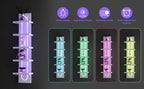 Exclusive U-Shaped 5-Tier Compact Narrow Wall Shelf Unit with RGB Lighting, Modern Vertical Shelf for Vanity, Ideal for Anime