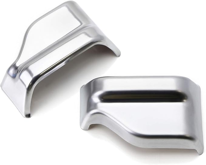 iJDMTOY Satin Silver Front Seat Belt Shoulder Height Adjustment Button Cover Trims Compatible with Mercedes W205 C-Class W213 E-Class X205 GLC-Class