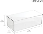 mDesign Long Plastic Drawer Organizer Box, Storage Organizer Bin Container; For Closets, Bedrooms, Use for Leggings, Socks, T