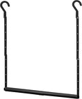 STORAGE MANIAC Adjustable Closet Rod Extender, Heavy Duty Space-Saving Clothes Hanging Bar, Double Rod Organizer, Black, 1 Pa