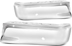 Auto Dynasty Rear Bumper End Caps Cover Compatible with 2015-2020 Ford F-150, Driver and Passenger Side, with Parking Sensor Holes, Polished Chrome