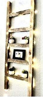 BARNWOODUSA Rustic Decorative Ladder - 100% Upcycled Wood (48" x 12" x 1.5", Weathered Gray)