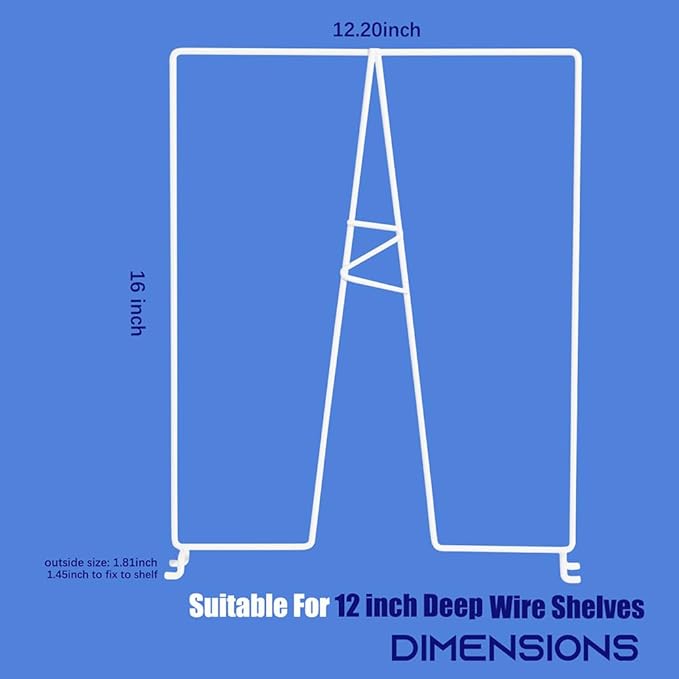 Wire Shelf Dividers - White Closet Organization & Storage Organizer - No Tool Shelf Divider for Wire Shelves - Metal Shelf Ac