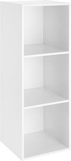 Whitmor 3 Cube Bookcase, 3 Tier Stackable MDF Bookself, Open Storage Display Organizer, Storage Cabinet for Living Room, Bedr