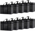 NZ home Insulated Bags for Food Delivery (XL Plus) Grocery Shopping Cooler Bag, Pizza Delivery, Hot & Cold Catering Tote, Reusable, Foldable & Heavy Duty (10 Pack, Black)