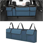 Car Trunk Organizer with Lid, Large Waterproof Vehicle Backseat Hanging Storage Bag with 4 Pockets & Adjustable Straps, Colla