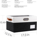 PRANDOM Larger Foldable Storage Bins with Handles [5-Pack] Fabric Collapsible Storage Boxes Baskets Cubes Containers with Han