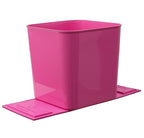 Car Trash Can 1.4 Gallon with Stability Flap & Magic Strips — No-Tip Leakproof Car Garbage Bin for Car Floor, Mats, Front or Back Seat, SUV, Truck, Van, Vehicle Interior Organizer (Pink)