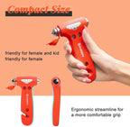 SENSEN Car Window Breaker Seatbelt Cutter, Emergency Escape Tool to Break Glass, Safety Hammer, 3-in-1, Orange