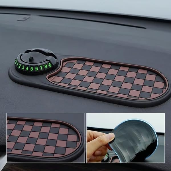 Sakerplus Multifunctional Car Anti-Slip Mat, Rotatable Anti Skid Car Dashboard Pad,Auto Phone Holder-Universal Non-Slip Car M