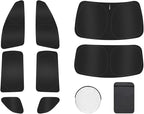 8PCS Window Shades for Jeep Cherokee 2014-2023 Accessories – Full Coverage Sun Shade for Side Windows, Rear Triangular & Windshield – UV Protection & Privacy for Camping, Napping, Relaxing