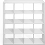Furinno Simple Cube Storage Organizer, 16-Cube Display Shelf, Open Back Shelving Unit, Storage Shelves, Extra Thick Frame, fo