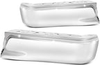 Auto Dynasty Rear Bumper End Caps Cover Compatible with 2015-2020 Ford F-150, Driver and Passenger Side, Non Parking Sensor Holes, Polished Chrome