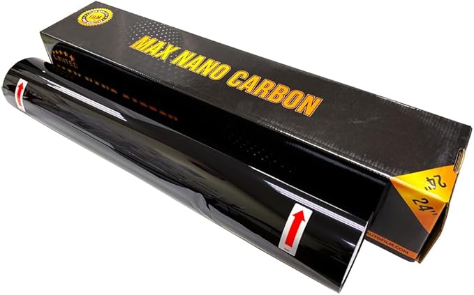 United Max Nano Carbon Car Window Tint Film – 2PLY 5% VLT Series Automotive Tint with UV Protection & Infrared Rejection, Heat & Glare Blocking, Color Stable Adhesive Film Roll, 24 Inch x 100 Feet