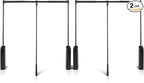 Put Down Closet Rod 2 Pack, Adjustable 35-47.6 Inch Wardrobe Lift Rail Organizer Two-way Buffering Heavy Duty Wardrobe Hanger