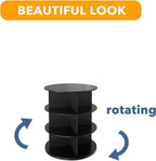 SpaceAid 3 Tier Rotating Shoe Rack Tower, Spinning Shoe Display Lazy Susan, Revolving 360 Shoe Rack Storage Round Carousel, V