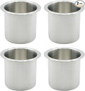 Anxingo 4 Pcs Stainless Steel Cup Holder, Silver Poker Table Drink Holder, Drop-in Cup Drink Holder for Yacht Boats RV Cars a