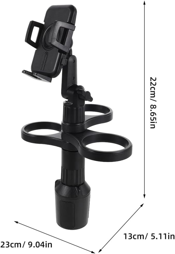 SOIMISS Car Cup Holder Expander with Detachable Tray, 3-in-1 Multifunctional Automotive Food Tray & Drink Holder Organizer with Phone Slot, Universal Fit for Large Bottles Mugs Snacks 360° Rotating