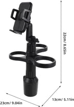 SOIMISS Car Cup Holder Expander with Detachable Tray, 3-in-1 Multifunctional Automotive Food Tray & Drink Holder Organizer with Phone Slot, Universal Fit for Large Bottles Mugs Snacks 360° Rotating