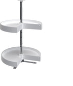 Rev-A-Shelf 18" Pie-Cut Dual Tier Lazy Susan Organizer for Corner Wall Kitchen Cabinets, Plastic Home Rotating Storage Shelve
