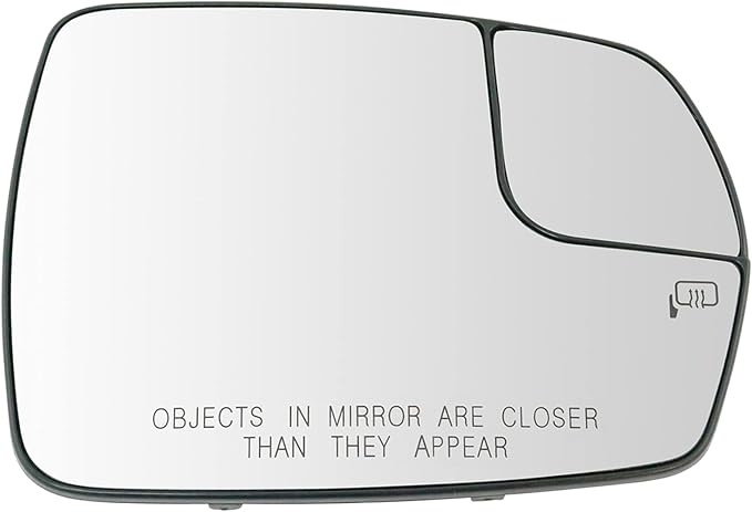 TRQ Passenger Side Heated Spotter Mirror Glass with Backing Plate Compatible with 2015-2018 Ford Edge RH FO1325224 FT4Z17K707