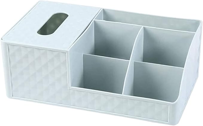 Bathroom Makeup Organizers, Plastic Cosmetics Storage Box With Tissue Box Sundries Desktop Lipstick Skincare Makeup Organizer