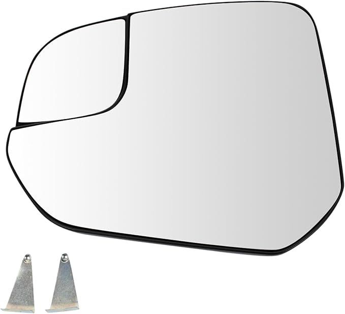 TRQ Driver Side Mirror Glass Heated Snap On Compatible with 2014-2022 Ford Transit Connect FO1324168