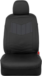 Motor Trend Super Sport Gray Faux Leather Seat Covers, Front Seats – Modern Two-Tone Design, Easy to Install Seat Protectors,