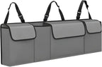 Car Trunk Organizer, Waterproof Backseat Hanging Large Storage with Adjustable Straps, Collapsible Cargo Bag with 4 Pockets,