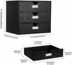 Wooden Storage Box Rustic Desktop Organizer with 3 Drawers Office Desk Accessories Shelf Large Craft Storage Containers Apoth