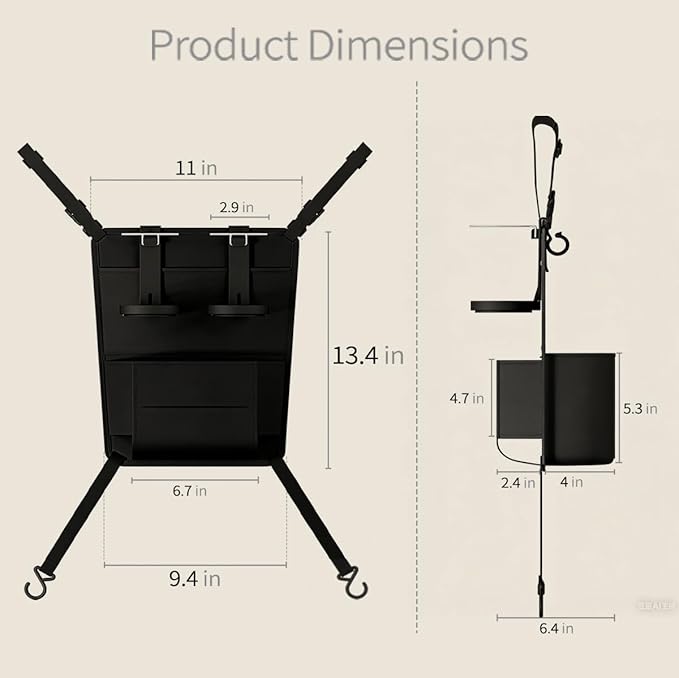 GMQ Car Pocket Handbag Holder,Pu Leather Seat Back Organizers Bag,Purse Holder for Between Seats Multifunctional Car Seat Storage (Black)