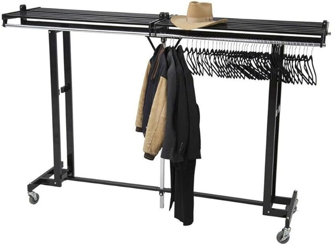 VERSARE Portable Folding Coat Rack – Hanging Garment Storage, Locking Caster Wheels, Lightweight Rolling Wardrobe Organizer