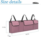 AUCELI Car Trunk Organizer, Backseat Hanging Large Storage with Adjustable Straps, Waterproof Collapsible Cargo Bag with 4 Pockets, Sturdy Space Saver Frees Trunk Floor for SUV, Truck, MPV