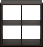 Furinno CUBICLE Book Shelf, 4-Cube Bookshelf, Extra Thick Frame Reversible Bookcase with Open Back, 14.6" x 30" x 30", for Li