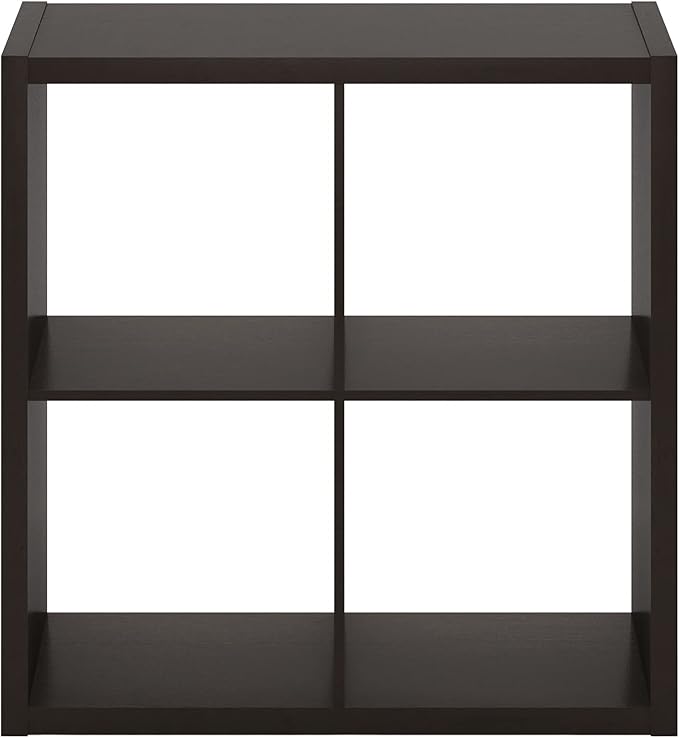 Furinno CUBICLE Book Shelf, 4-Cube Bookshelf, Extra Thick Frame Reversible Bookcase with Open Back, 14.6" x 30" x 30", for Li