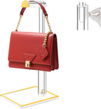 Acrylic Handbag Display Stand Gold Trim Purse Holder, 14"-24" Adjustable Height Thicken Anti-slip Base Clear Purse Rack Hangi
