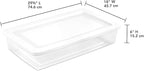 Sterilite 6 Pack Storage Box, 41 Quart Stackable Tote, Clear Plastic Container with Secure Snapping Lids for Home and Office 