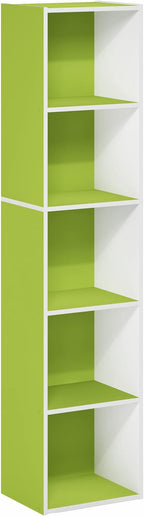 Furinno PASIR Book Shelf, 5-Tier Modern Bookshelf, Open Shelves Bookcase 9 x 12 x 52, Easy Assembly, for Living Room, Bedroom