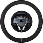 Suede Steering Wheel Cover,Compatible with Volvo S80 S60 XC60 V60 V70 Suede Leather Sport Non-Slip Wheel Cover Car Interior Accessories 15 inch for Man and Women