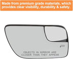 Senzeal Passenger Side Heated Mirror Glass Replacement for Ford Explorer 2011-2019 Blind Spot Mirror Glass BB5Z-17K707-B (Right Side)