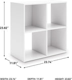 Signature Design by Ashley Onita Contemporary 4 Cube Organizer for Storage, Fits 10.5" by 10.5" by 11" H Storage Bins, Wood, 