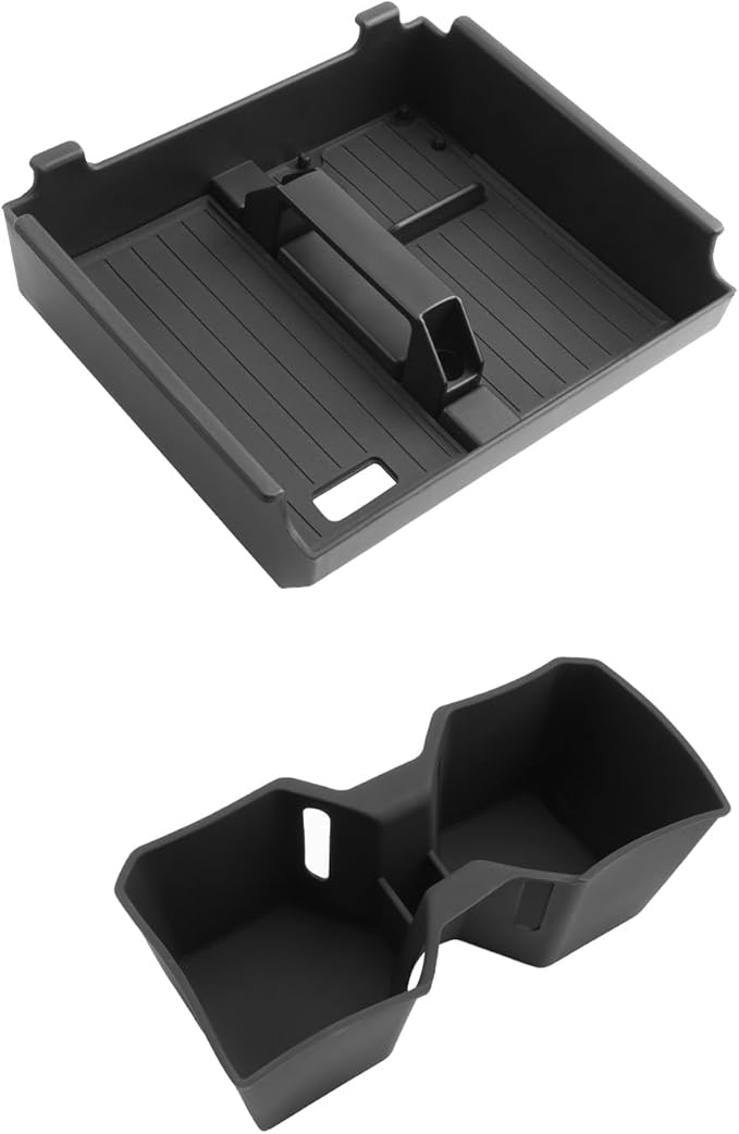 for 2Pcs Center Console Armrest Organizer Tray ABS Materials& Silicone Cup Holder Insert Compatible with 2025-2026 Toyota 4runner - 6th Gen 4Runner