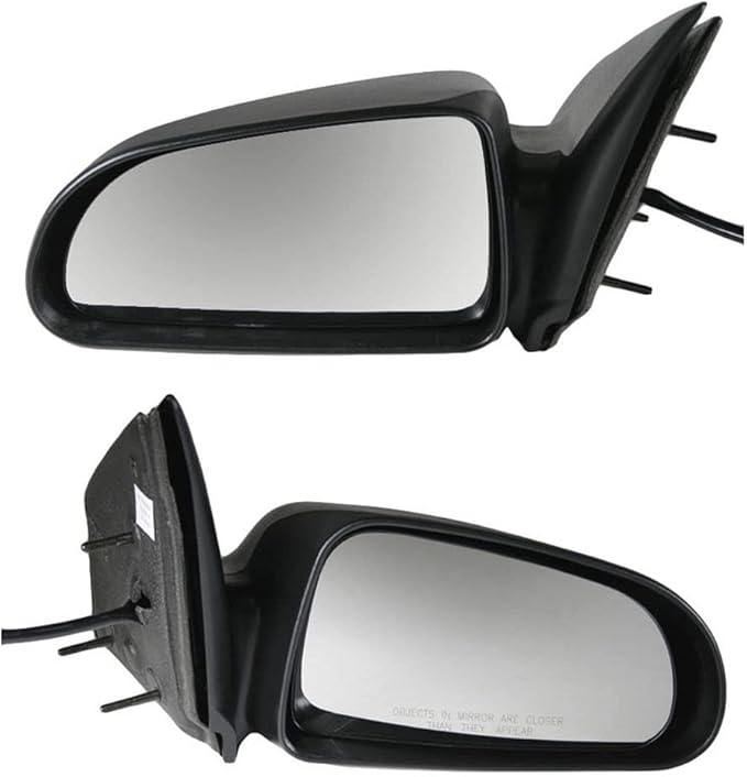 TRQ 2 Piece Driver and Passenger Side Mirror Assembly Set Electric Adjustment Non-Heated No Memory Black Compatible with 2005