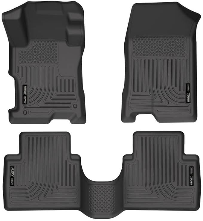 Husky Liners Weatherbeater Floor Mats | Fits 2008-2012 Honda Accord 4 Door | Front & 2nd Row, 3-pc Black - 98401