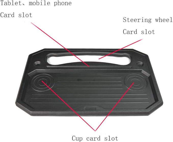 CYDZSW Car Steering Wheel Tray for Eating Food,Steering Wheels Desk Road Trip Essentials for Adults,Car Table Food Trays Organization,Cars Cool Interior Gadgets Accessories(Black)