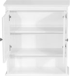 Spirich Bathroom Cabinet Wall Mounted with Doors, Wood Hanging Cabinet with Doors and Shelves Over The Toilet, Bathroom Wall 