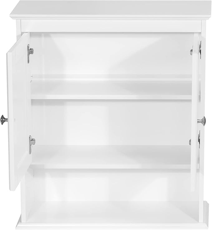 Spirich Bathroom Cabinet Wall Mounted with Doors, Wood Hanging Cabinet with Doors and Shelves Over The Toilet, Bathroom Wall 