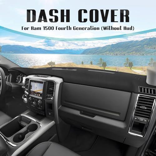 FIILINES Dash Cover for 2010-2018 Dodge Ram 1500 2500 3500(Without Hud), Dashboard Mat Accessories Dash Cover Sunshade Nonsli