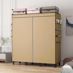 Portable Closet, 51.18" Large Capacity Clothing Storage Organizer with 3 Hanging Rods 6 Shelves 18 Side Pockets, Dustproof St