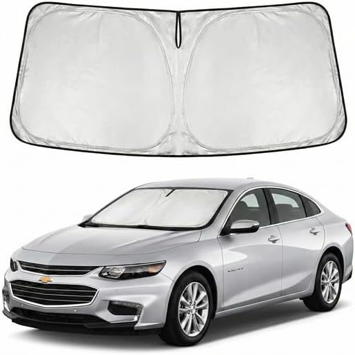 Windshield Sun Shade for Chevy Malibu 2016-2024 2025 Sunshade Front Window Shade Custom Fit Malibu Accessories Sun Visor Foldable Shade Blocks UV Rays Accessories